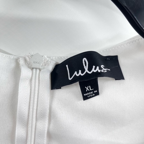 LULUS Jumpsuit Womens XL White Square Neck Lined Stretch Wide Leg - Picture 3 of 12